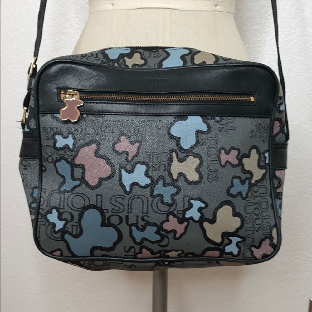 TOUS grey canvas monogram crossbody bag